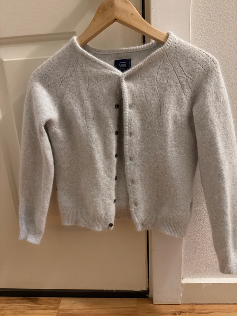 G-Star Cozy Women's Light Gray Button-Front Sweater Cardigan Size XS